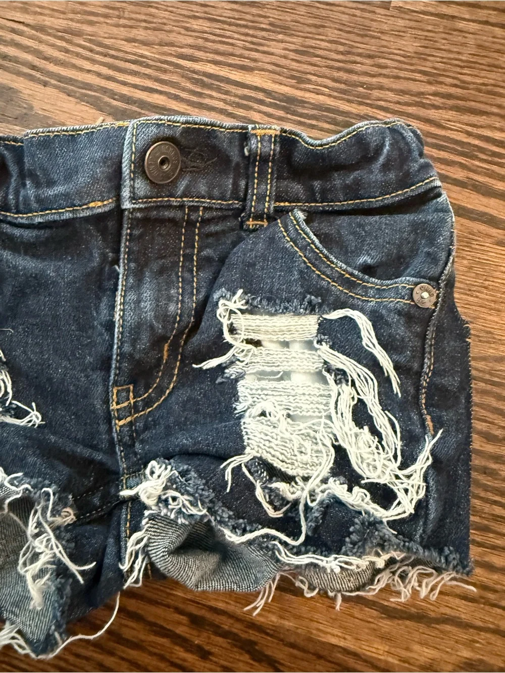 OshKosh B'gosh Dark Blue Distressed Denim Kids Shorts